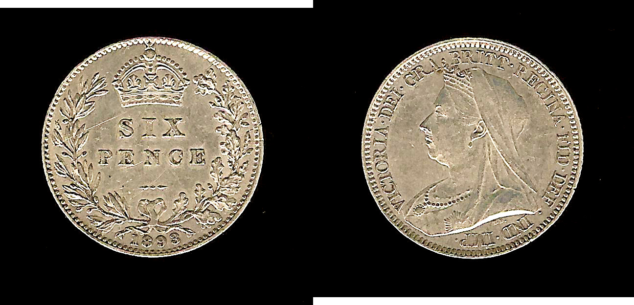 English 6 pence 1893 OH AU